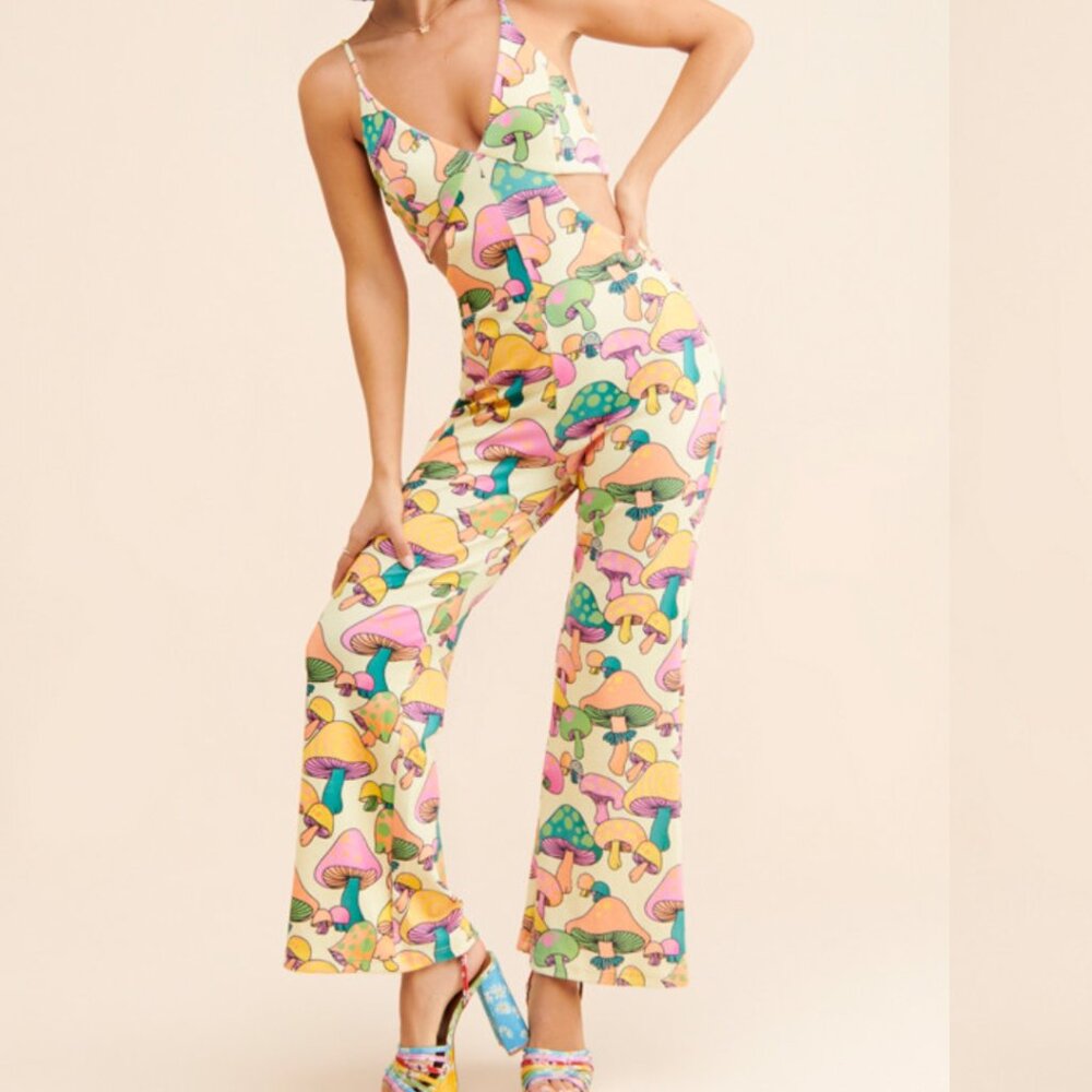Love + Harmony Mushroom Cutout Jumpsuit